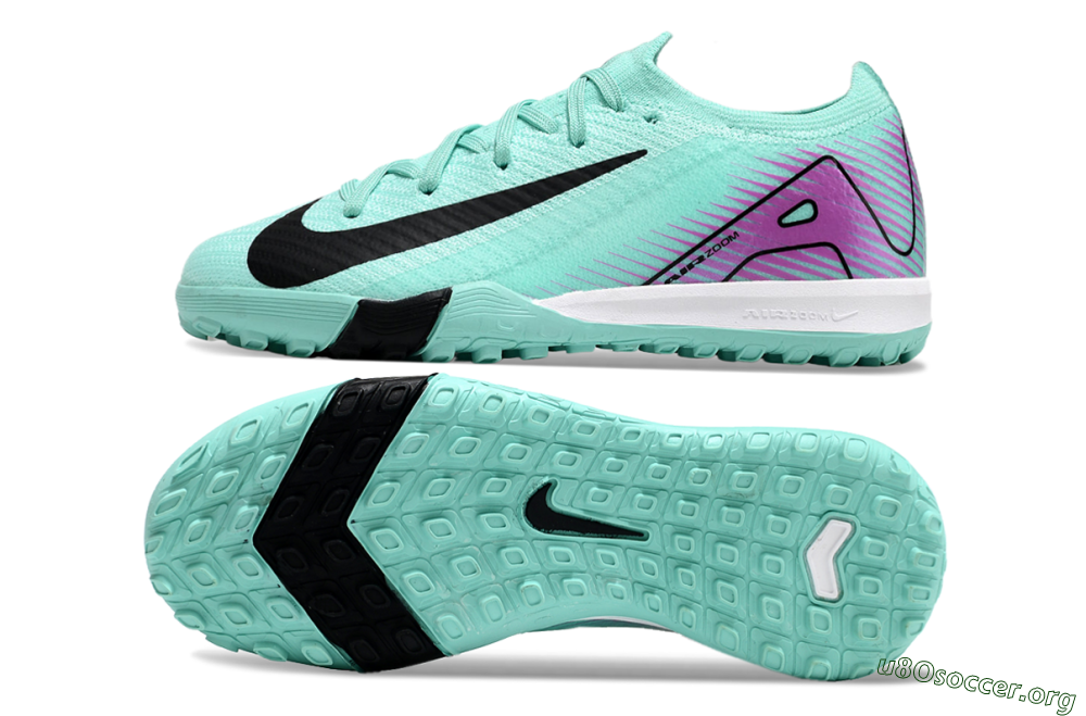 Kids Nike Air Zoom Mercurial Vapor 16 Elite TF Football Shoes - Jade/Purple/Black/White 1