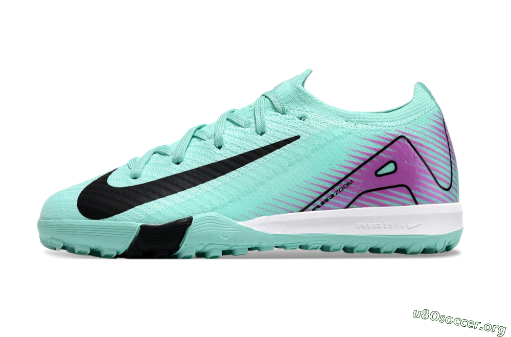 Kids Nike Air Zoom Mercurial Vapor 16 Elite TF Football Shoes - Jade/Purple/Black/White 3