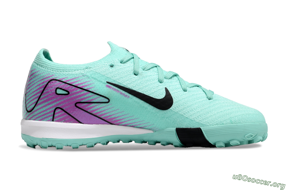 Kids Nike Air Zoom Mercurial Vapor 16 Elite TF Football Shoes - Jade/Purple/Black/White 6