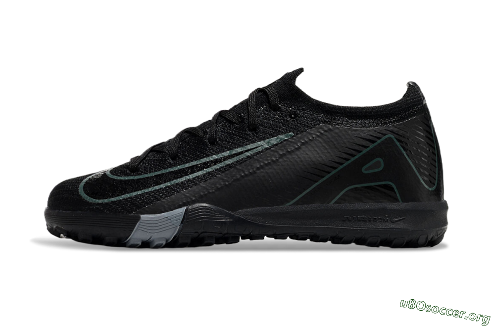 Kids Nike Air Zoom Mercurial Vapor 16 Elite TF Football Shoes - Black/Green/Silver 3