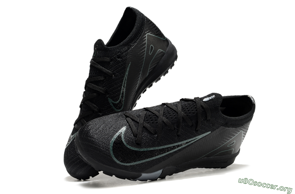 Kids Nike Air Zoom Mercurial Vapor 16 Elite TF Football Shoes - Black/Green/Silver 0