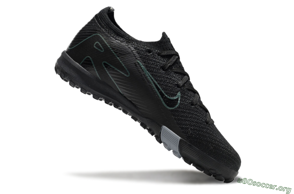 Kids Nike Air Zoom Mercurial Vapor 16 Elite TF Football Shoes - Black/Green/Silver 4