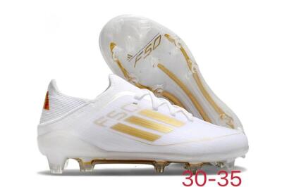 Kids Adidas F50 Elite FG Football Boots - White/Gold/Red