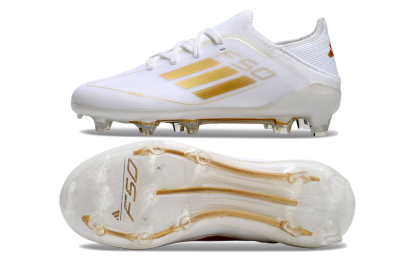 Kids Adidas F50 Elite FG Football Boots - White/Gold/Red