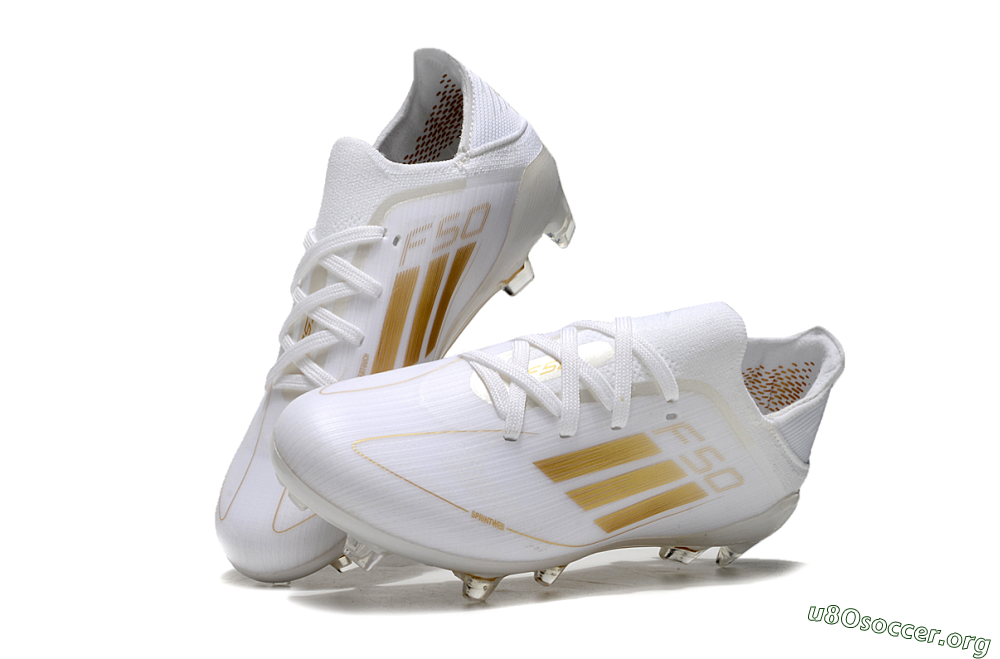 Kids Adidas F50 Elite FG Football Boots - White/Gold/Red 0