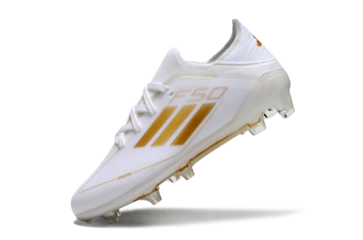 Kids Adidas F50 Elite FG Football Boots - White/Gold/Red