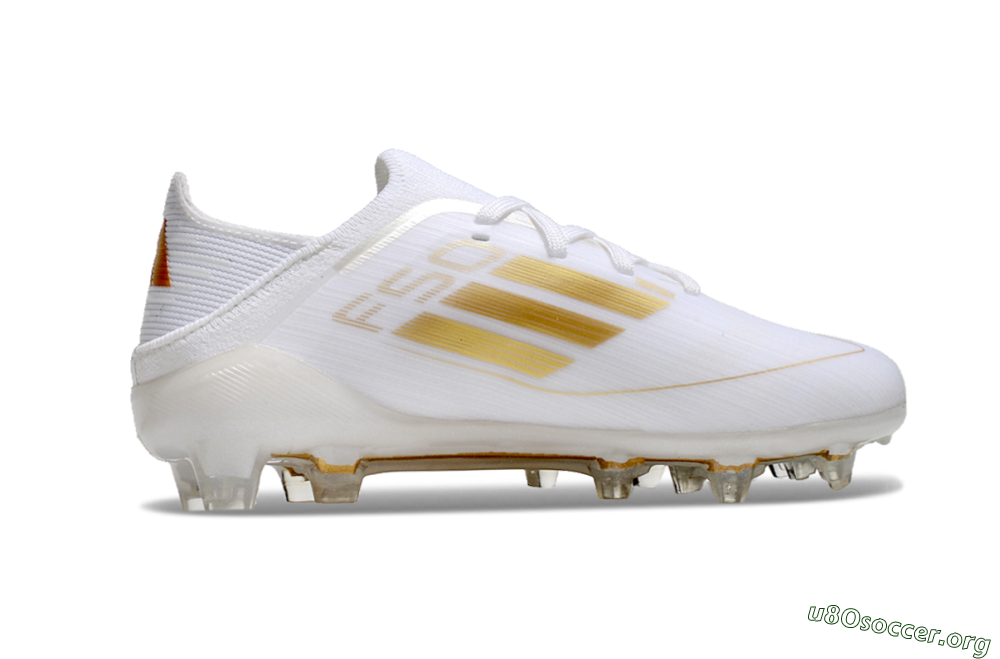 Kids Adidas F50 Elite FG Football Boots - White/Gold/Red 6
