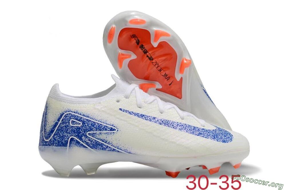 Kids Nike Air Zoom Mercurial Vapor 16 Elite FG Football Boots - Beige/Blue/White 2