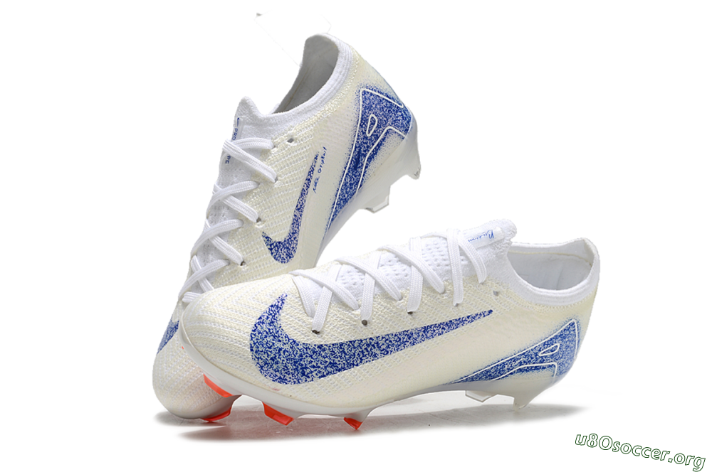 Kids Nike Air Zoom Mercurial Vapor 16 Elite FG Football Boots - Beige/Blue/White 0