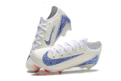 Kids Nike Air Zoom Mercurial Vapor 16 Elite FG Football Boots - Beige/Blue/White