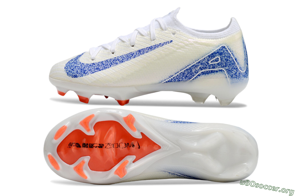 Kids Nike Air Zoom Mercurial Vapor 16 Elite FG Football Boots - Beige/Blue/White 1