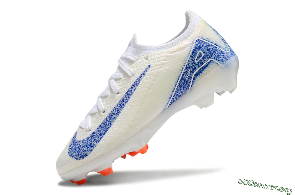 Kids Nike Air Zoom Mercurial Vapor 16 Elite FG Football Boots - Beige/Blue/White 5