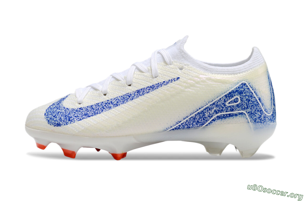 Kids Nike Air Zoom Mercurial Vapor 16 Elite FG Football Boots - Beige/Blue/White 3
