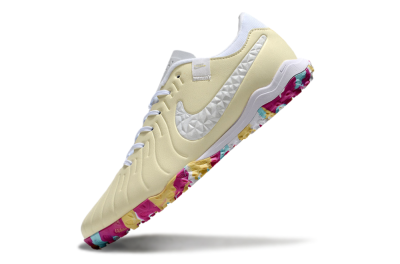 Nike Tiempo Legend 10 Pro TF Football Shoes - Beige/White/Rainbow
