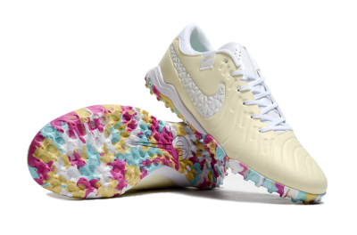 Nike Tiempo Legend 10 Pro TF Football Shoes - Beige/White/Rainbow