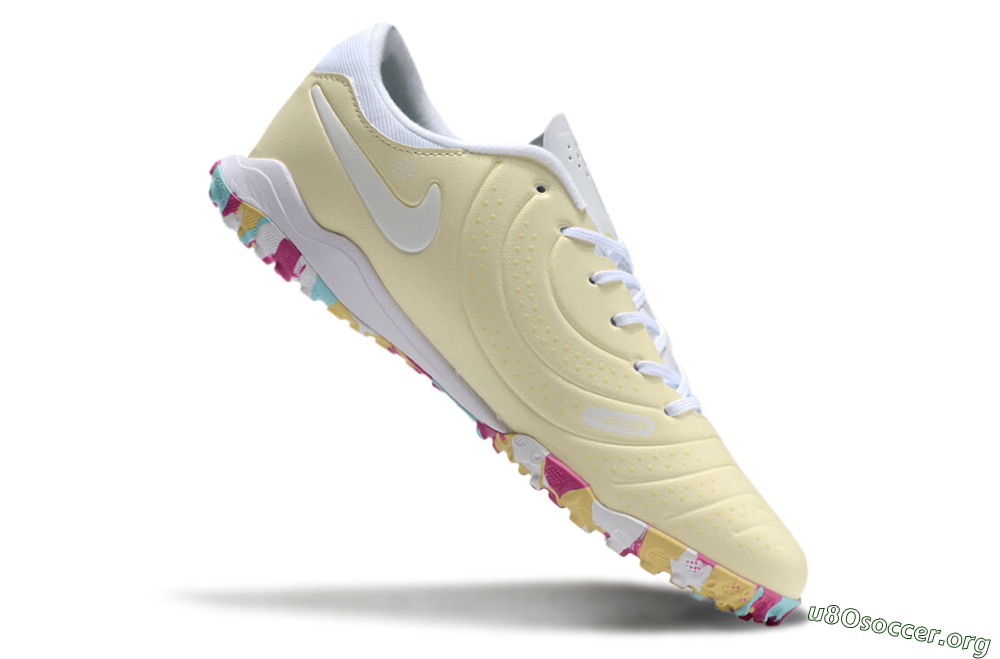 Nike Tiempo Legend 10 Pro TF Football Shoes - Beige/White/Rainbow 4