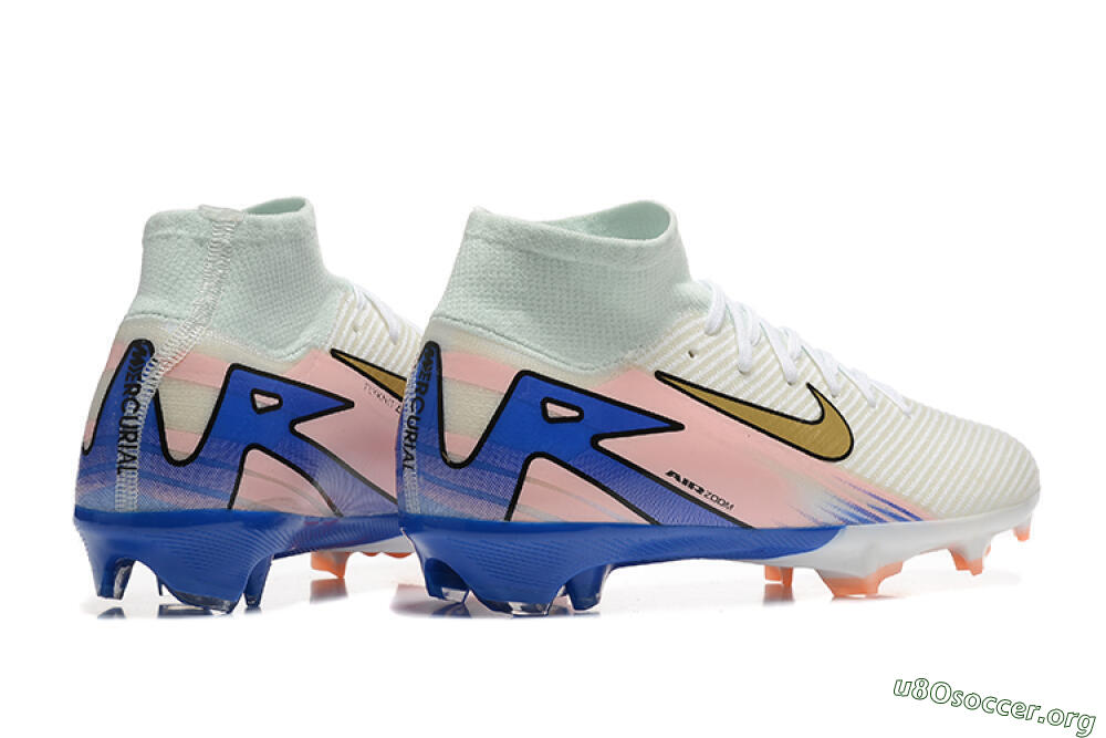 Nike Air Zoom Mercurial Superfly 10 Elite FG Football Boots - White/Gold/Blue/Pink 6