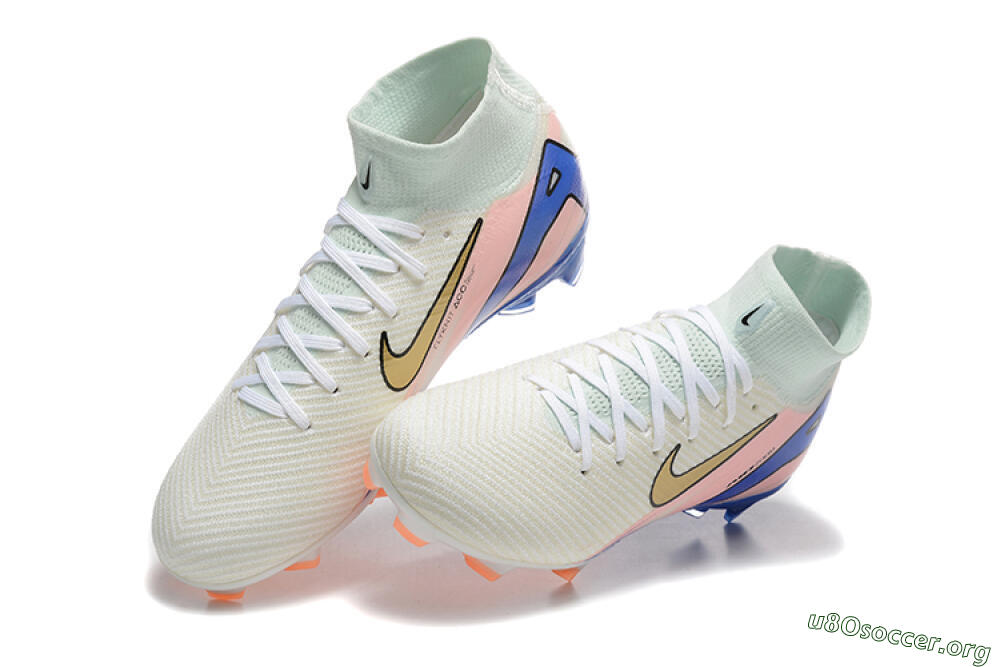 Nike Air Zoom Mercurial Superfly 10 Elite FG Football Boots - White/Gold/Blue/Pink 0