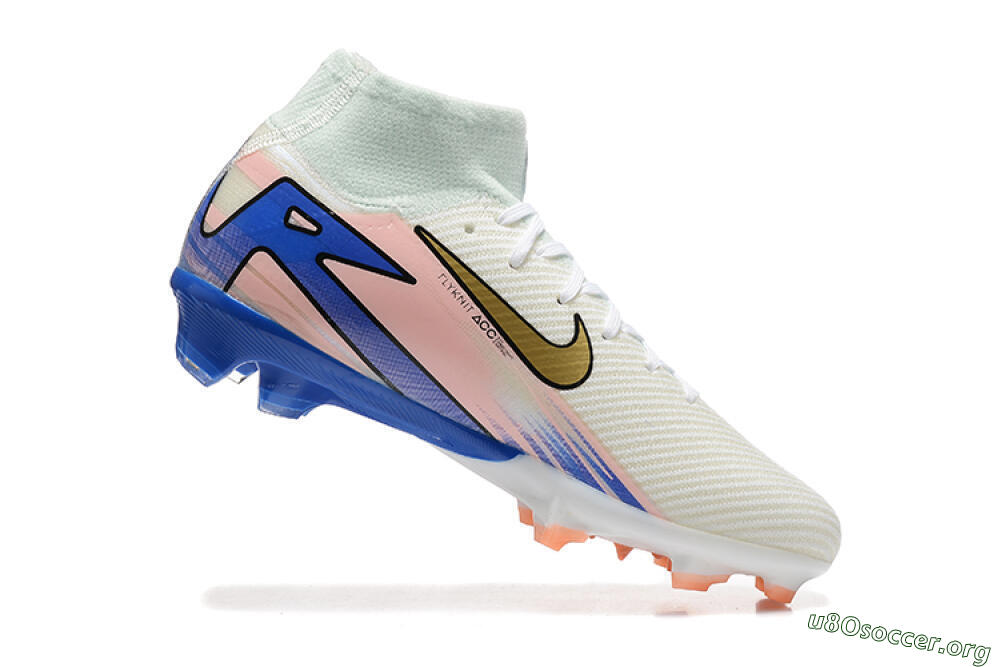 Nike Air Zoom Mercurial Superfly 10 Elite FG Football Boots - White/Gold/Blue/Pink 4