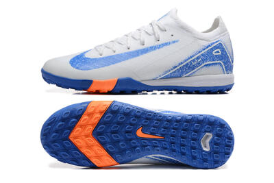 Nike Air Zoom Mercurial Vapor 16 Elite TF Football Shoes - White/Blue/Orange