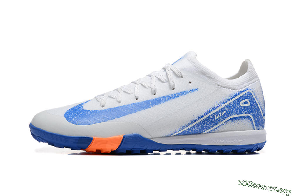 Nike Air Zoom Mercurial Vapor 16 Elite TF Football Shoes - White/Blue/Orange 3