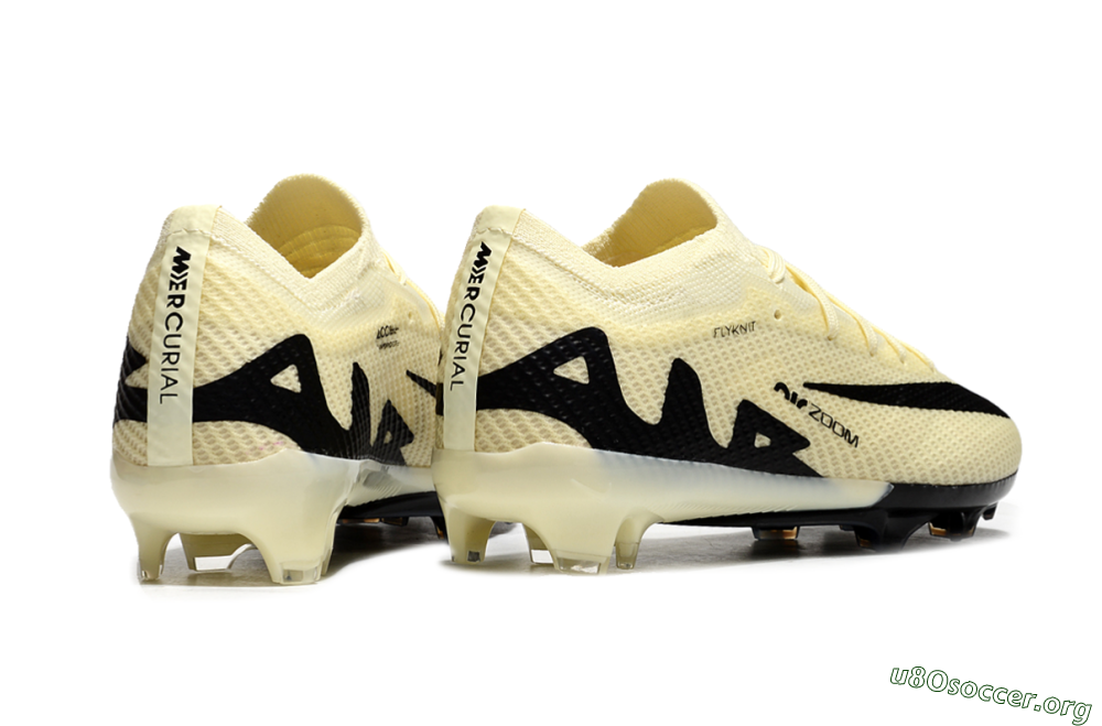 Kids Nike Air Zoom Mercurial Vapor 15 Elite FG Football Boots - Beige/Black 6