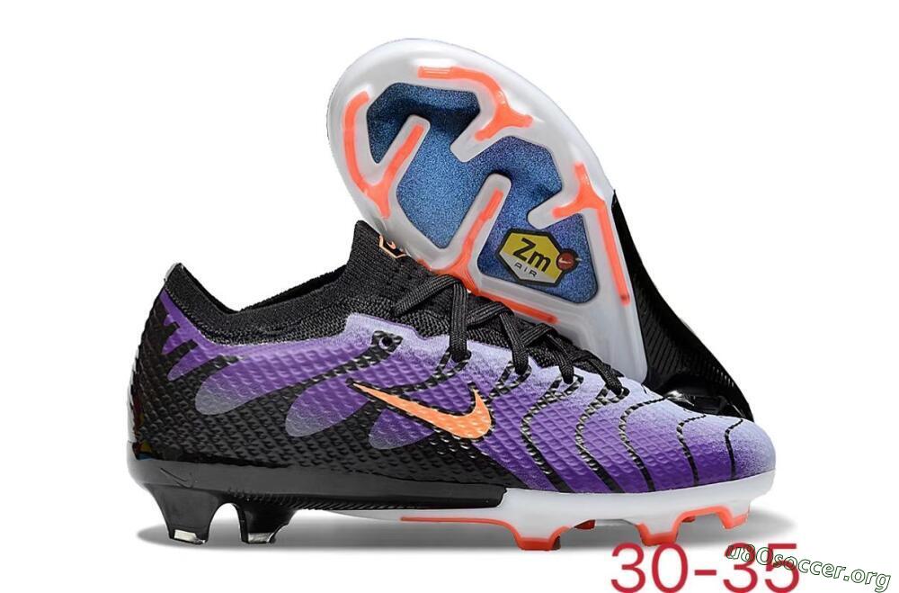 Kids Nike Air Zoom Mercurial Vapor 15 Elite FG Football Boots - Purple/Orange/Black 2