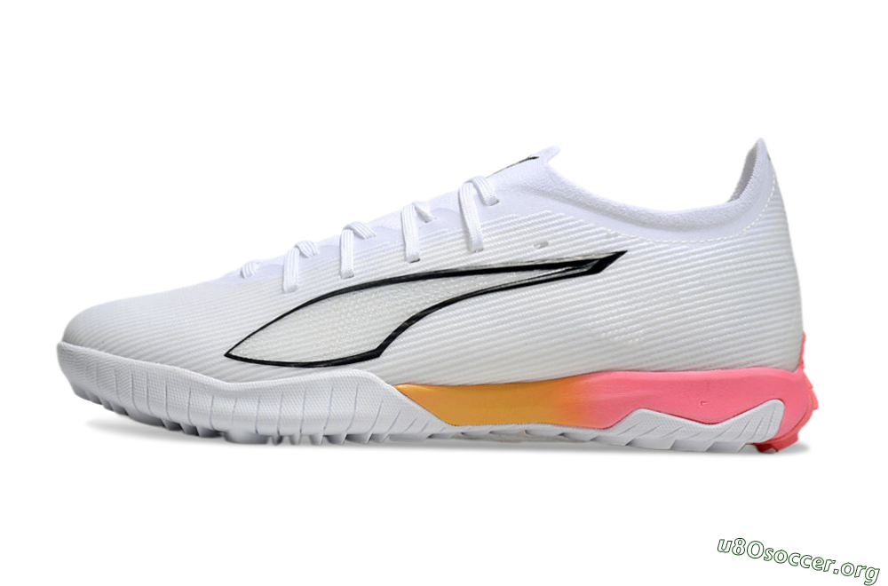 Puma Ultra Ultimate TF Football Shoes - White/Black/Yellow/Pink 3