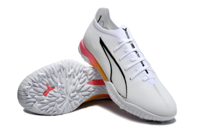 Puma Ultra Ultimate TF Football Shoes - White/Black/Yellow/Pink
