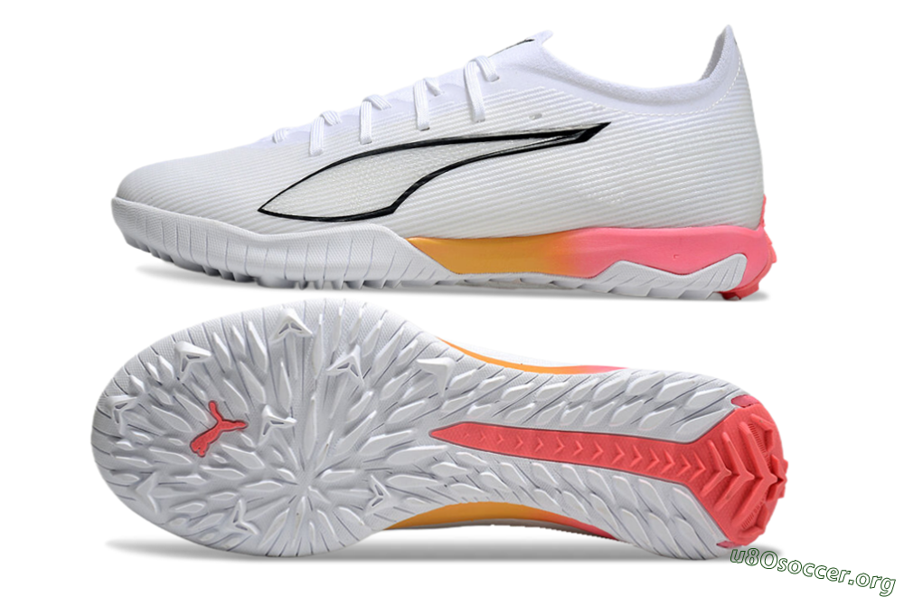 Puma Ultra Ultimate TF Football Shoes - White/Black/Yellow/Pink 1