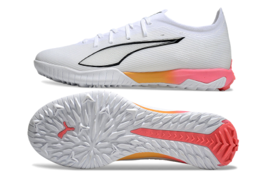 Puma Ultra Ultimate TF Football Shoes - White/Black/Yellow/Pink