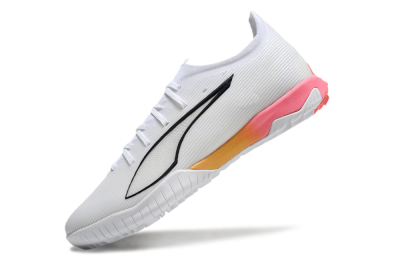 Puma Ultra Ultimate TF Football Shoes - White/Black/Yellow/Pink