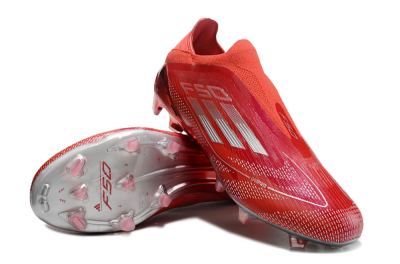 Adidas F50 Elite Laceless FG Football Boots - Red/Silver