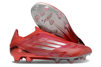 Adidas F50 Elite Laceless FG Football Boots - Red/Silver