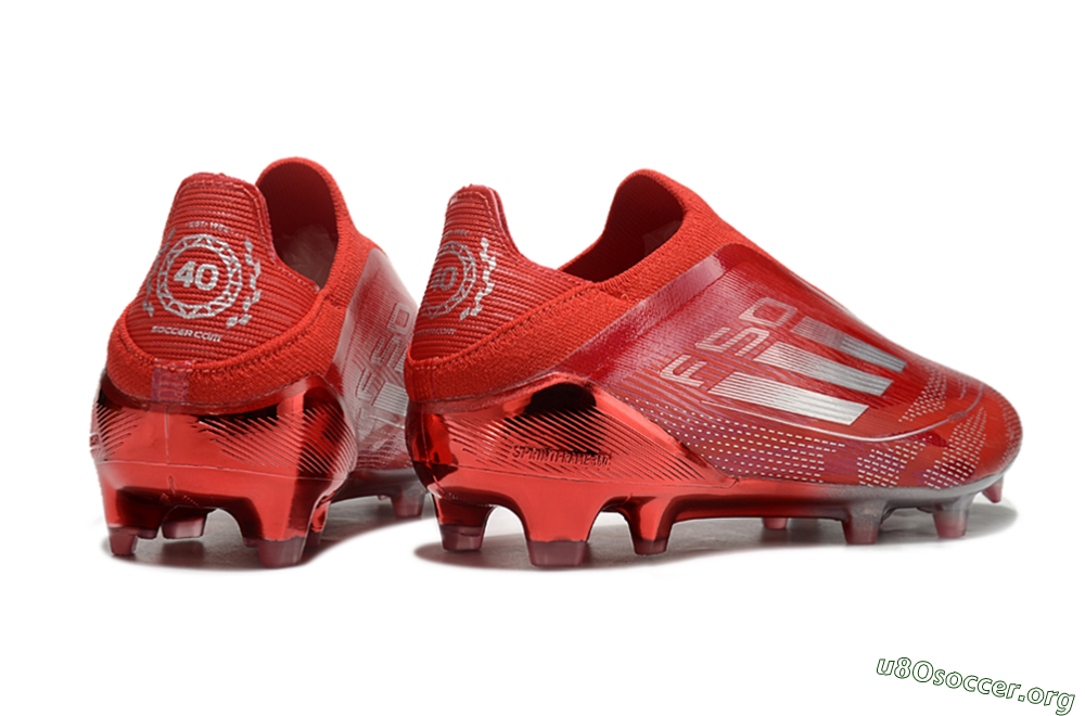 Adidas F50 Elite Laceless FG Football Boots - Red/Silver 6