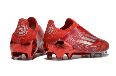 Adidas F50 Elite Laceless FG Football Boots - Red/Silver