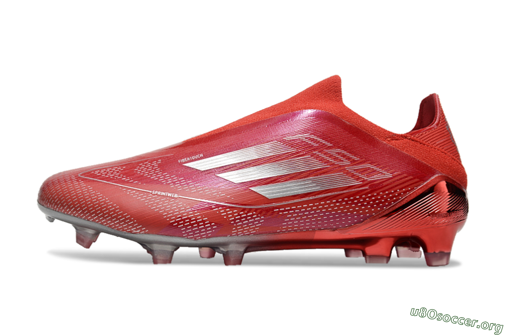 Adidas F50 Elite Laceless FG Football Boots - Red/Silver 3