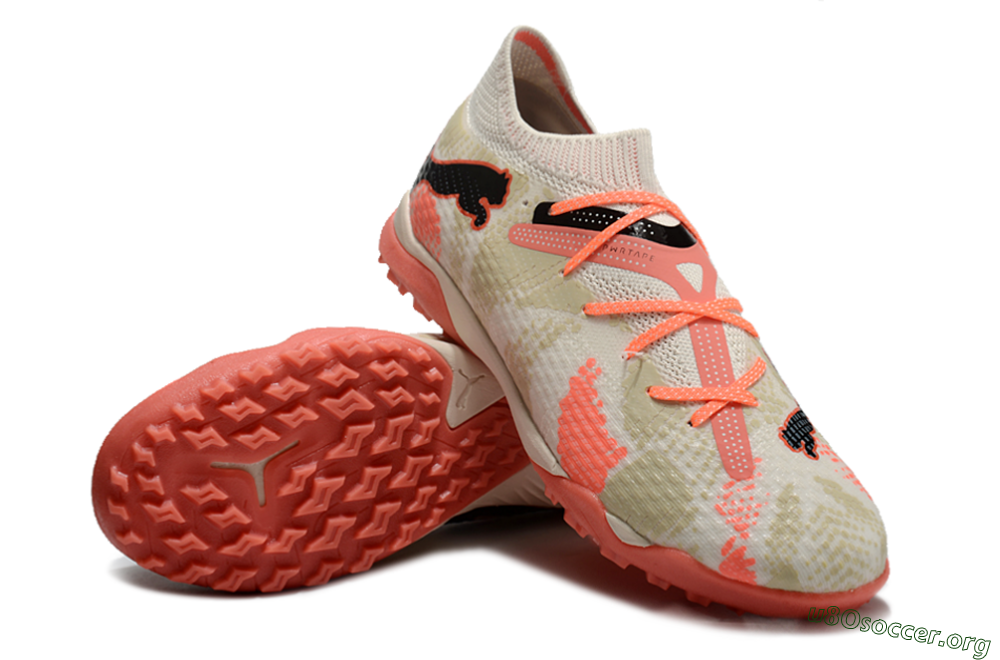 Puma Future Ultimate TF Football Shoes - Beige/Red/Black 3
