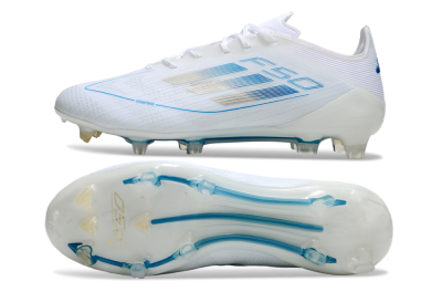 Adidas F50 Elite FG Football Boots - White/Silver/Blue