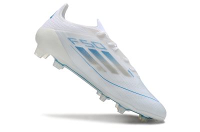 Adidas F50 Elite FG Football Boots - White/Silver/Blue