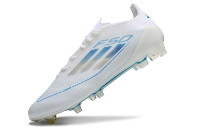 Adidas F50 Elite FG Football Boots - White/Silver/Blue