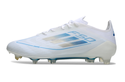 Adidas F50 Elite FG Football Boots - White/Silver/Blue