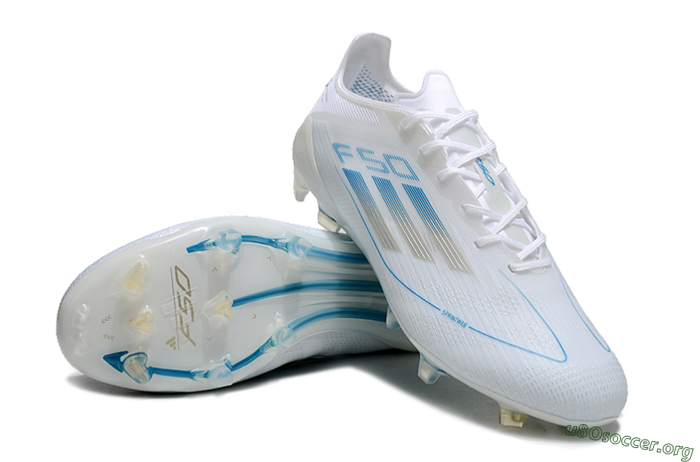 Adidas F50 Elite FG Football Boots - White/Silver/Blue 0