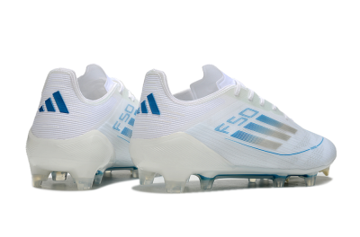 Adidas F50 Elite FG Football Boots - White/Silver/Blue