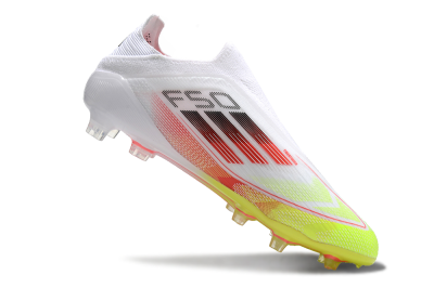 Adidas F50 Elite Laceless FG Football Boots - White/Yellow/Red