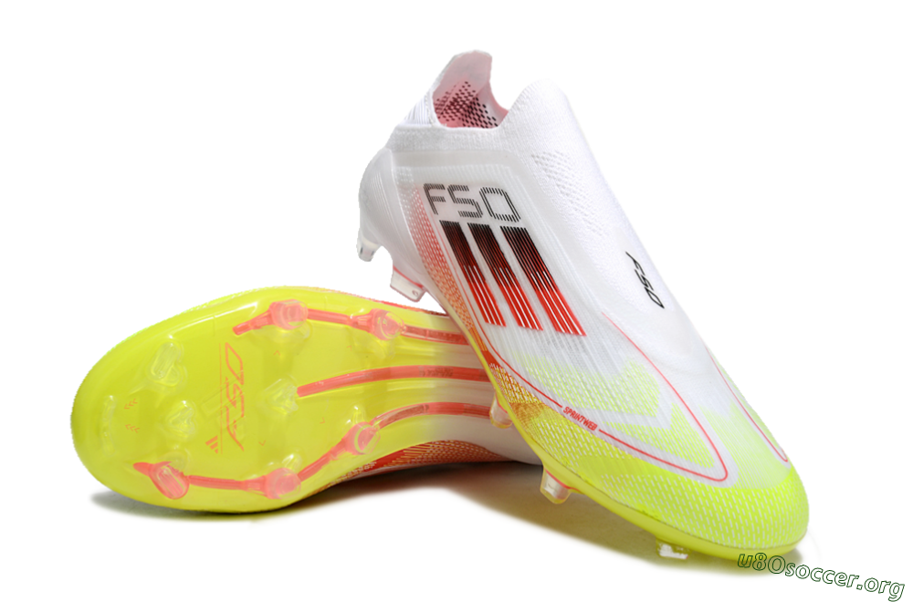 Adidas F50 Elite Laceless FG Football Boots - White/Yellow/Red 0
