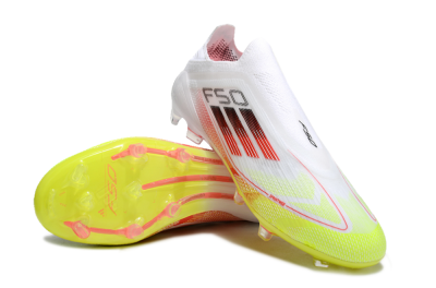 Adidas F50 Elite Laceless FG Football Boots - White/Yellow/Red