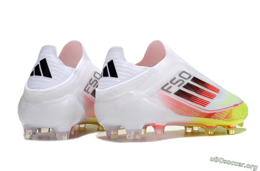 Adidas F50 Elite Laceless FG Football Boots - White/Yellow/Red 6