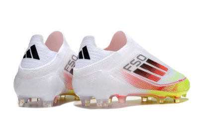 Adidas F50 Elite Laceless FG Football Boots - White/Yellow/Red