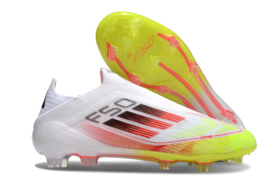 Adidas F50 Elite Laceless FG Football Boots - White/Yellow/Red
